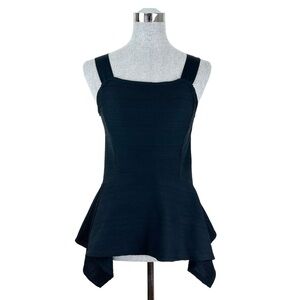 Anthropologie Deletta Textured Sleeveless Peplum Asymmetrical Hem Top‎